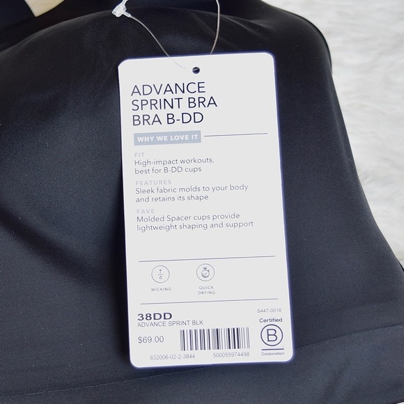 ATHLETA Advance Sprint Bra, Black, Size 38DD - Picture 5 of 15